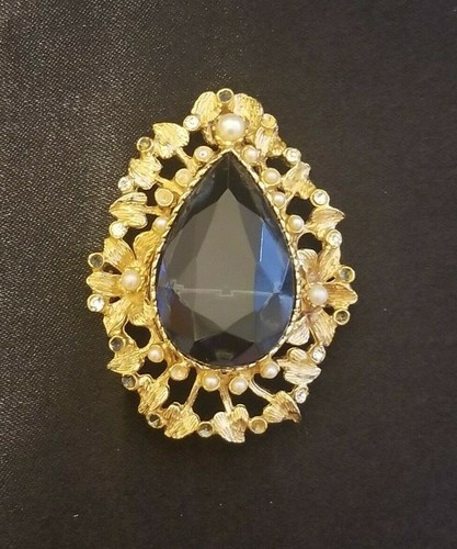 Ass't Rhinestone Gold Tone Brooch Lapel Pins Leaves, Apple, Gemini Head, Hand - Picture 22 of 27