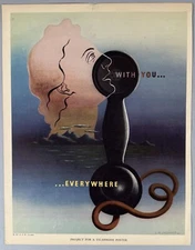 1937 A.M. Cassandre Lithograph Poster Project Telephone Newspaper Modern Print 1