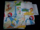 Sesame Street vintage flat fitted & pillowcase twin bed sheet set 80s TV Series