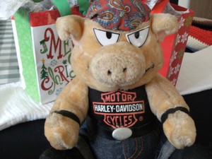 harley davidson stuffed pig