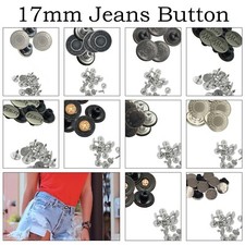 Hammer on Jeans Buttons 17mm Denim Replacement for Leather Jacket Coat Trousers