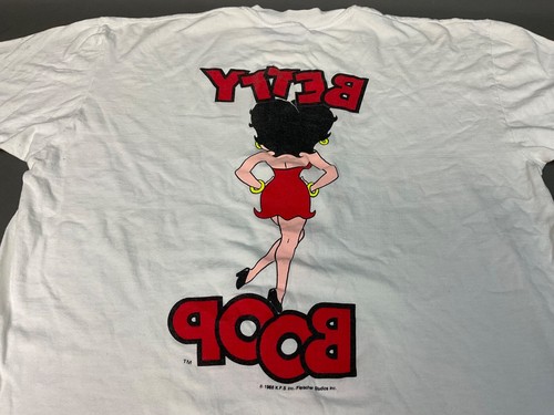 Betty Boop Vintage 1988 White T-shirt Front & Back Print Stedman Tag Adult Xl - Picture 8 of 10