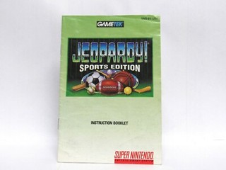 JEOPARDY SPORTS EDITION Manual, no game SNES SUPER NINTENDO  