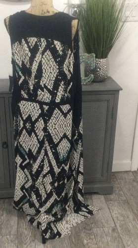 Pure Energy Size XL Snake Print Tank Sleeveles Maxi Dress V-Neck - Picture 5 of 5