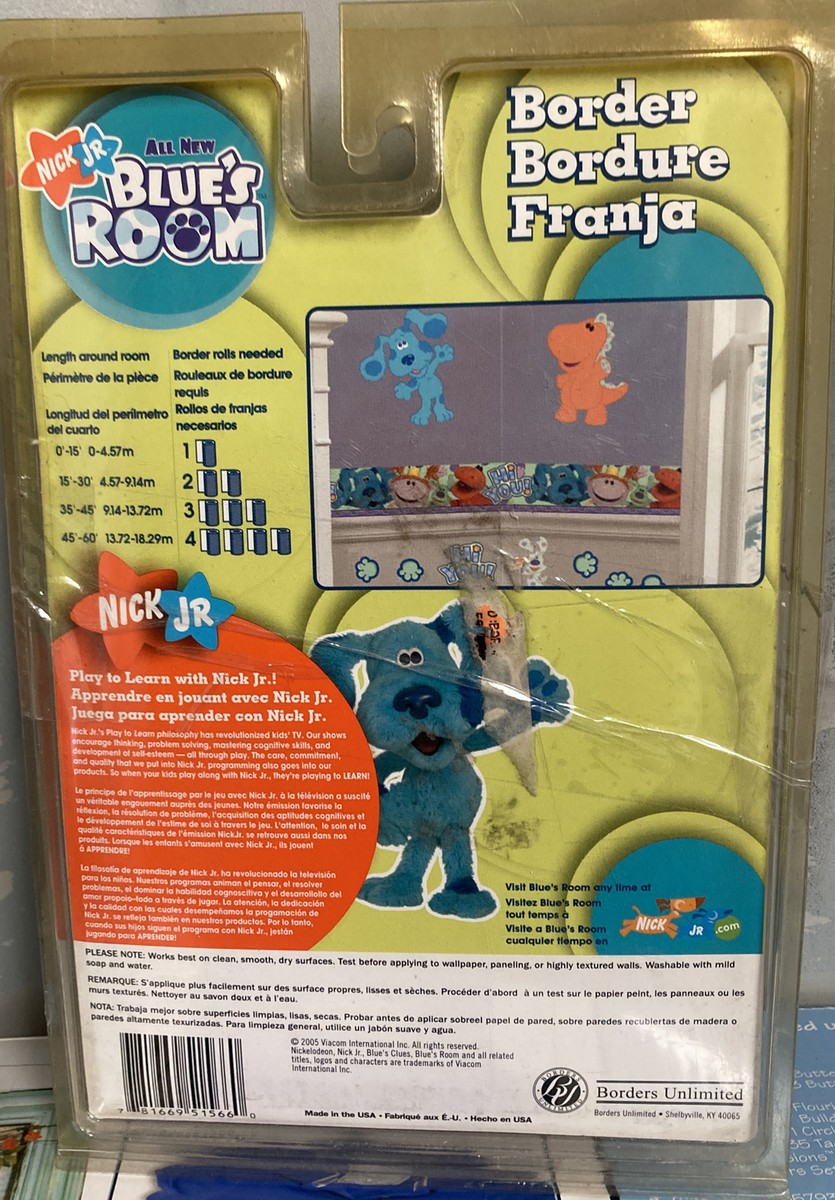Nick Jr Blues Clues Room Wallpaper Border New 15' Baby Nursery