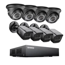 SANNCE 5IN1 8CH DVR 1080P Security Camera System CCTV Outdoor Night Vision AI 