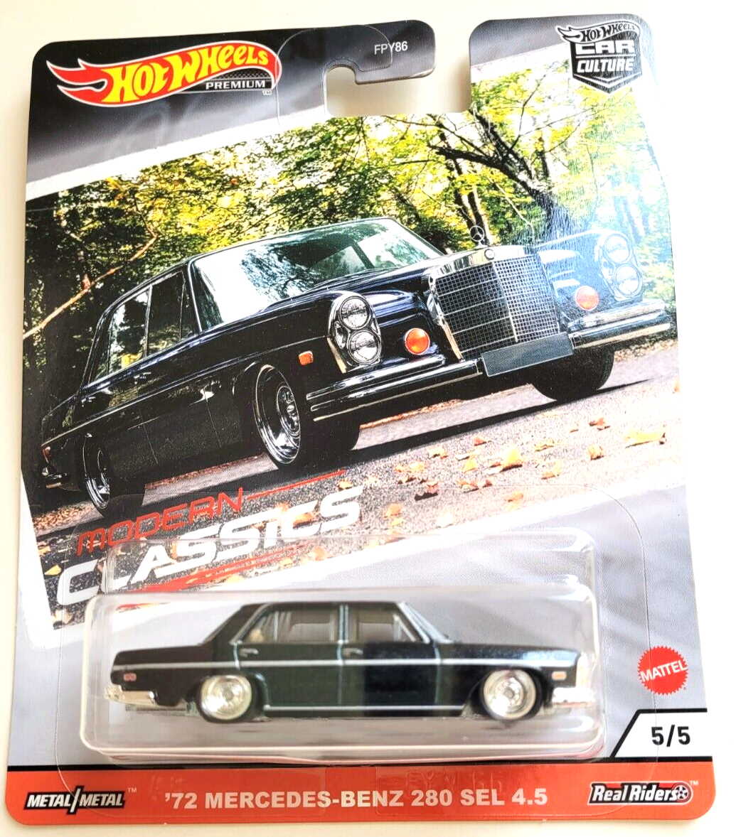 Hot Wheels '72 Mercedes-Benz 280 SEL 4.5 Black #5 Modern Classics
