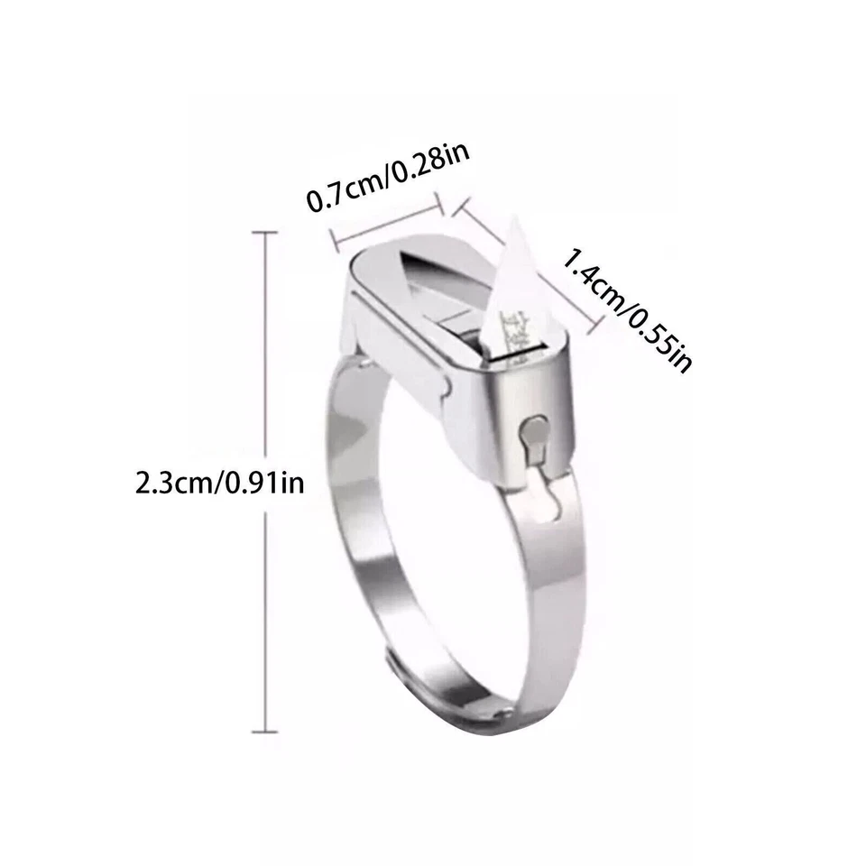 Anillo de Defensa Multifunción Oculto Ajustable Acero Inoxidable Emergencia Útil Foto 3 de 4