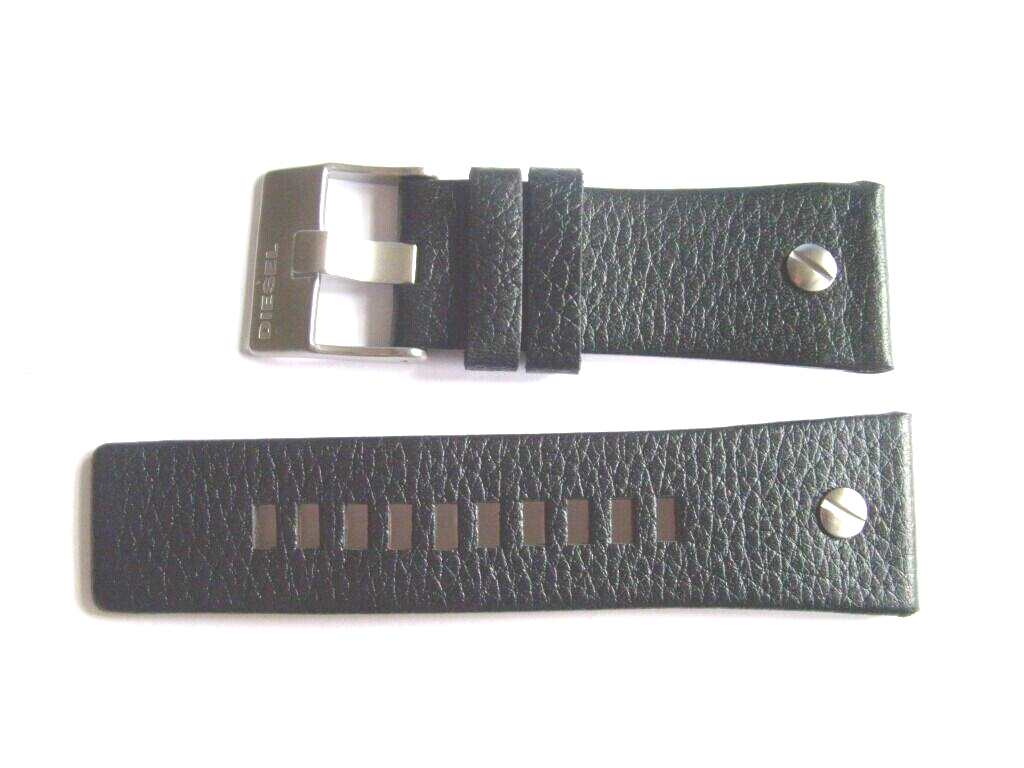 Diesel Original Replacement Leather Strap DZ7125 Watch Band Black