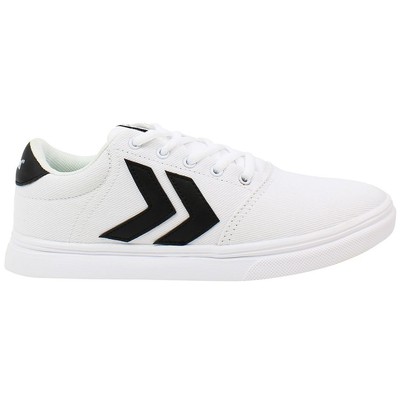 Hummel Essen Lightweight White Canvas Low Lace Up Mens Trainers 206728 9001