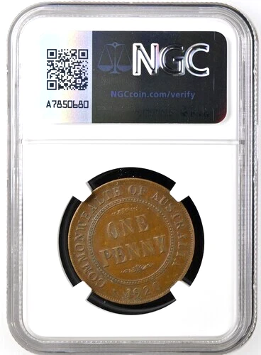 1920 M Australia 1 Penny, Dot Below Scroll, NGC XF 45, KM-23 - Image 2 of 2
