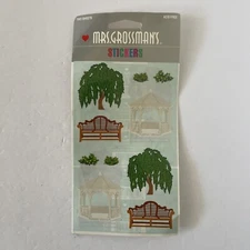 Vintage 1998 Mrs. Grossman's Stickers Gazebo Trees Bench