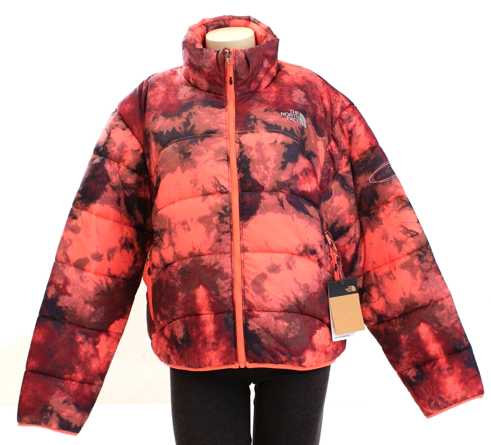 The North Face NSE Elements 2000 Coral Ice Dye Print Puffer Jacket Women's L NWT
