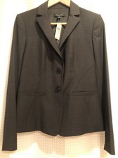 NEW 198 Ann Taylor Business Suit Blazer Jacket Sz 4 Brown Wool Work Career NWT