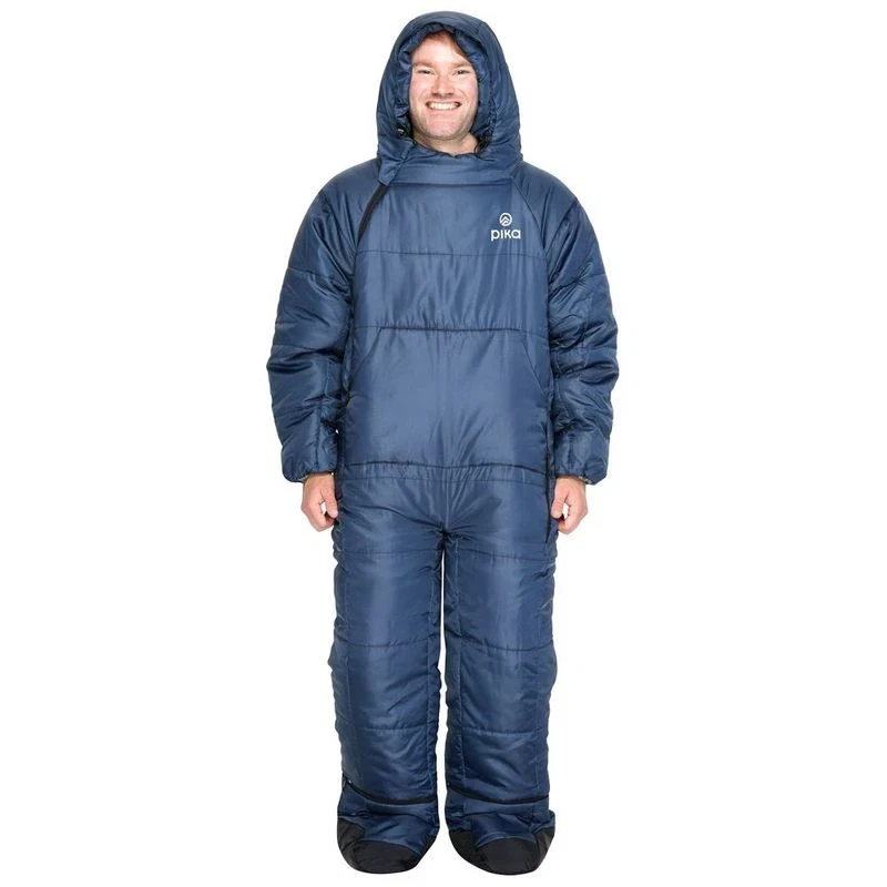 PIKA Chonzie Sleeping Bag Suit Adult Wearable Camping Sleep Suit (Navy)