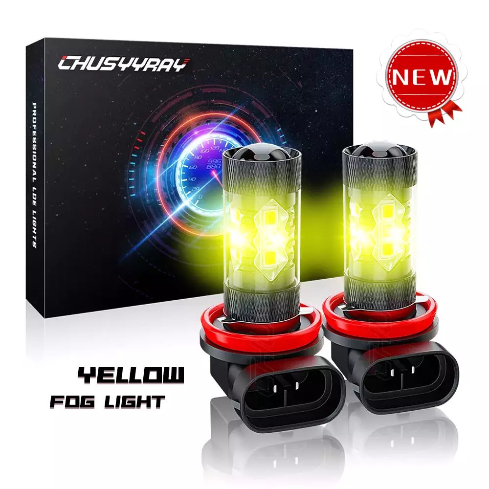 High Power 4500K Golden Yellow LED Fog Light Bulbs H8 H11 H16