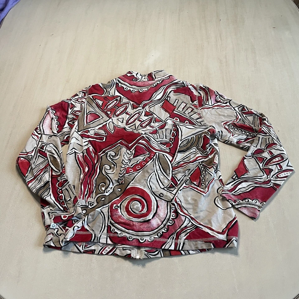 Zenergy Jackens Womens Size 1 Chicos Abstract Lightweight Full Zip Colorful — 第 2/4 张图片