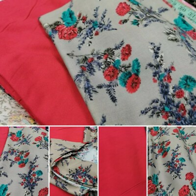 *Neu**2,teiliger weicher/fließender Twill Uni/Print Anzug (ungesteppt) Oberteil 2Y Unterteil 2Y  