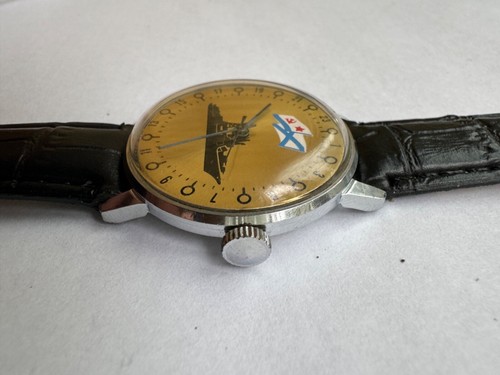 Uhr UdSSR Soviet Raketa 24 Stunden Herren Armbanduhr Soviet Vintage Rocket Watch - Bild 13 von 14