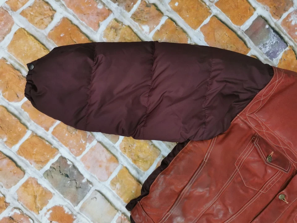 *CHEVIGNON VINTAGE WINTER LEDER DAUNENJACKE*VERITABLE SURTEINT*GR: L*TIP TOP - Bild 4 von 4