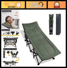 Portable Camping Cot for Adults - Lightweight Folding Bed with Cushion Pillow,