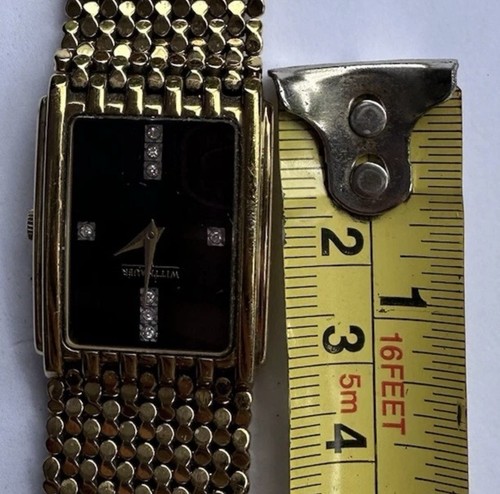 Vintage Uhr Wittnauer Saphirglas vergoldetes Gehäuse 30x20mm - Bild 11 von 12