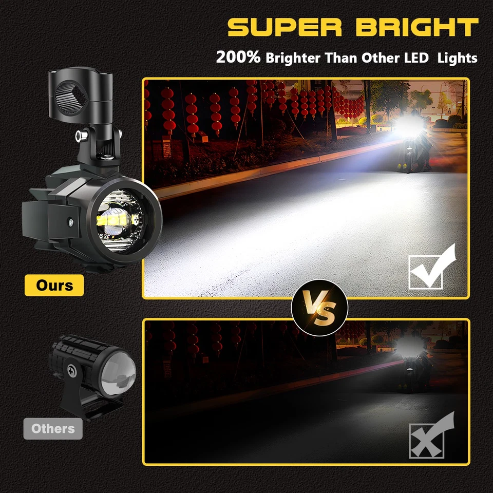 Luces antiniebla auxiliares LED 60W para BMW R1200GS F650GS F800GS K1600 750GS F850GS EE. UU. Foto 4 de 4