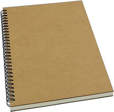 B5 Spiral Notebook Lined 10.5x7.3 Kraft Cover 140 Pages Wire Bound Journal