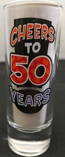 Tall Shot Glass Cheers To 50 Years Birthday Celebration Shot Glass