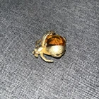 Vintage Signed Eisenberg beetle bug brown glass gold tone brooch jelly belly