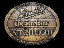 MJ07149 VINTAGE 1982  STROH'S OFFICIAL BEERS AT THE FAIR  BELT BUCKLE
