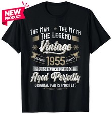 70th Birthday Gift Vintage 1955 Men Funny 70 Years Old 1955 T-Shirt S-5XL