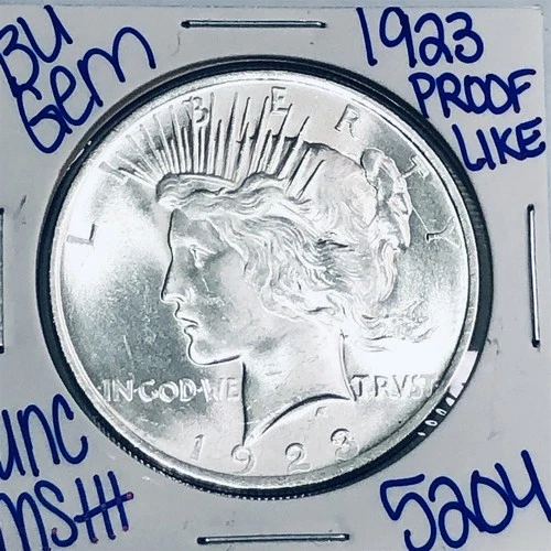 1923 BU UNCIRCULATED SILVER PEACE DOLLAR AUTHENTIC U.S. MINT FREE SHIPPING 5204