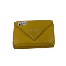 Balenciaga Envelope Wallet Leather Mini Wallet Card Holder Coin Purse Yellow