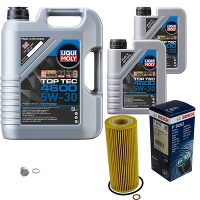 BOSCH Ölfilter 7 L Liqui Moly Top Tec 4600 5W-30 Öl für BMW X3 3.0d 3.0sd 5er