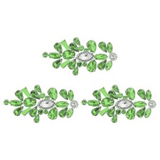 3 Pcs Light Green Rhinestone Crystal Applique Sew on Rhinestone Patch