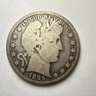 Barber Half Dollar 1895 Circulated Silver 50C Coin Business Strike Uncertified