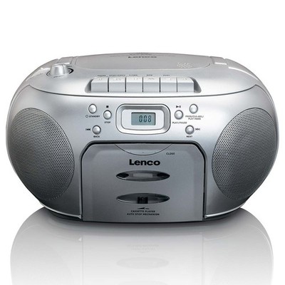Lenco SCD-420 - Tragbares FM-Radio mit CD-Player und Kassettendeck - Silber