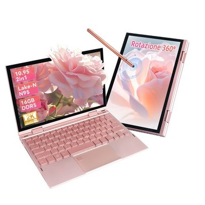 Longevence 10,95Zoll-2-in-1 Netbook, Win 11/Office 24, Celeron N95, 16 +256 SSD