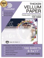Translucent Vellum Paper, Dowsabel 68LBS 8.5 x 11 inches Printable Vellums fo...