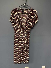 Ann Taylor Factory Size 12 Wrap Midi Dress Multicolor Wave Print