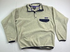 Patagonia Synchilla Snap T Fleece Pullover Mens Size M Oatmeal Classic