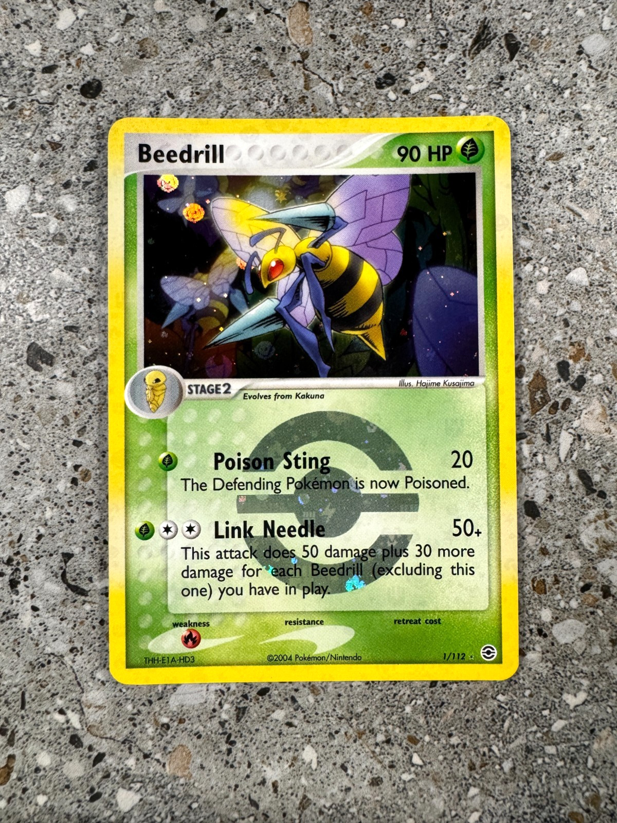 Pokemon TCG Beedrill 1/112 FireRed & LeafGreen FRLG Reverse Holo Rare EXC-NM