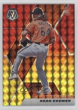 2021 Panini Mosaic Rookie Choice Fusion Red & Yellow Prizm /64 Dean Kremer 0mv0