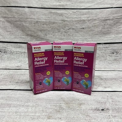 CVS Health Liquid Allergy Relief Maximum Strength 50 mg per 20 ml - Lot of 3