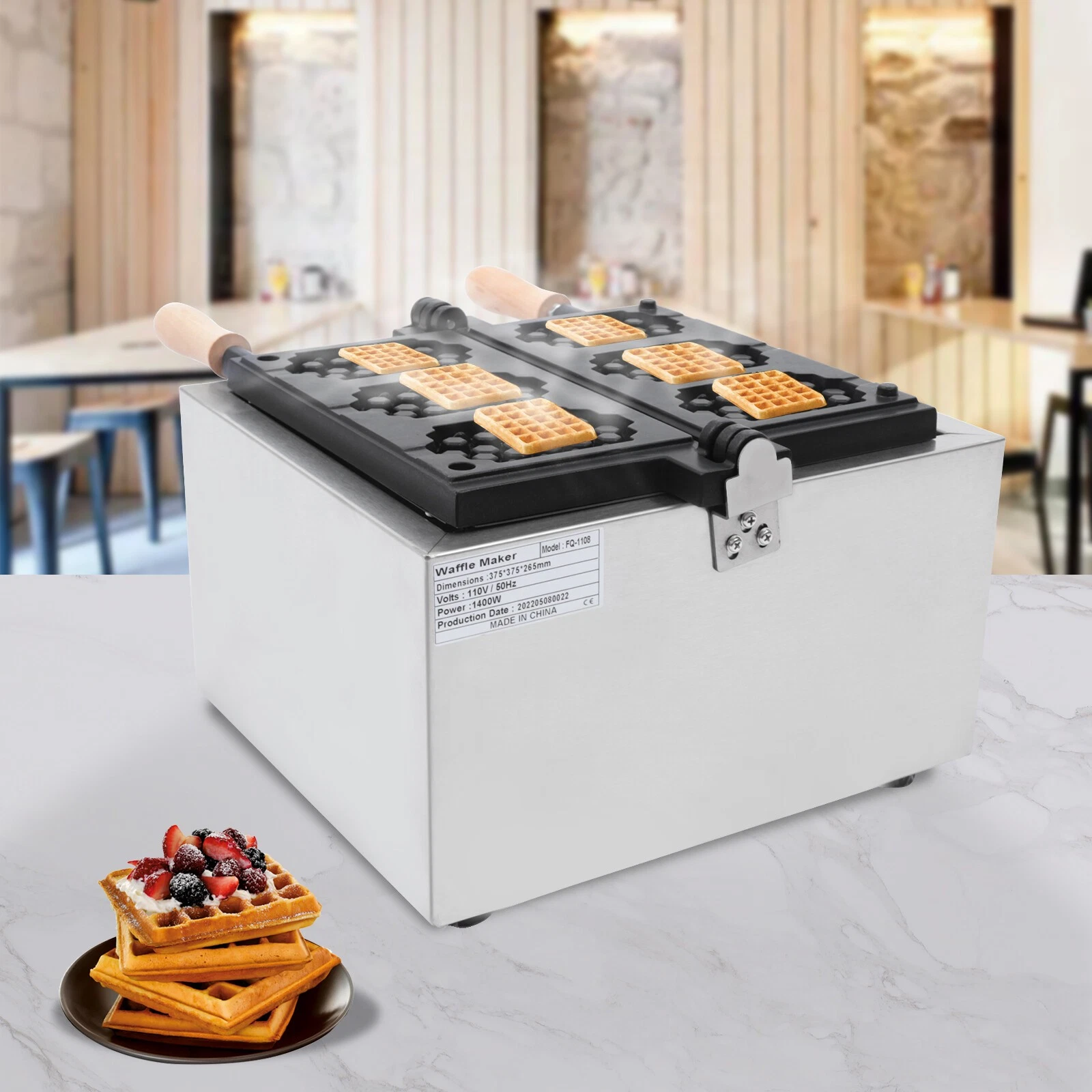 1400W Commercial Electric Honeycomb Waffle Pop Maker Baker Machine Nonstick