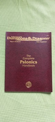 AD&D - the Complete Psionics Handbook - TSR 2117, Advanced dungeons and dragons