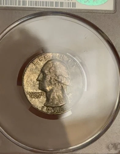 1956-D Washington Quarter 25c CAC MS64 - Original Mint Set - Nice Toning