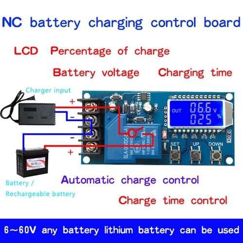 30A 6-60V Battery Charger Control Module Overcharge for Protection Control Switc - Afbeelding 2 van 8