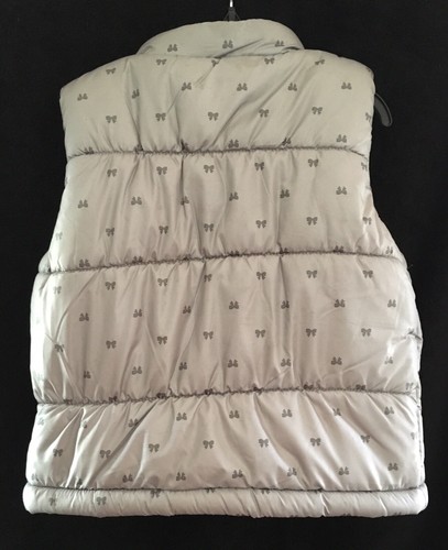Carters Puffer Vest Grey Gray Fleece lined Size 5 5T Bows - Picture 2 of 5